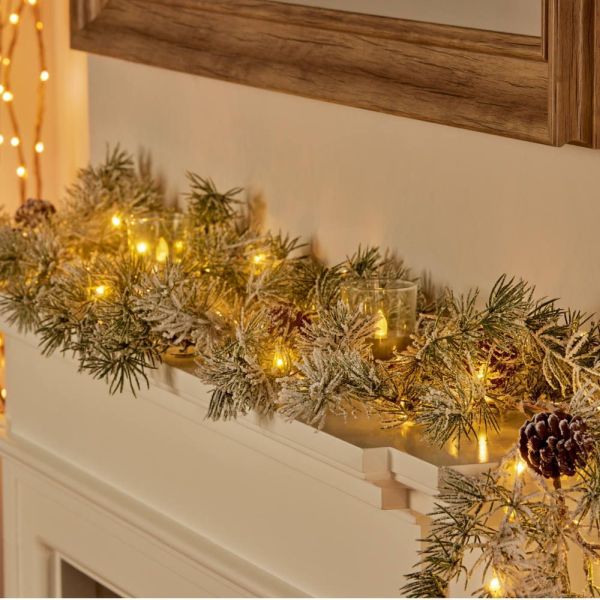 Pre-lit Pine Needle Garland - 1.8 Metres